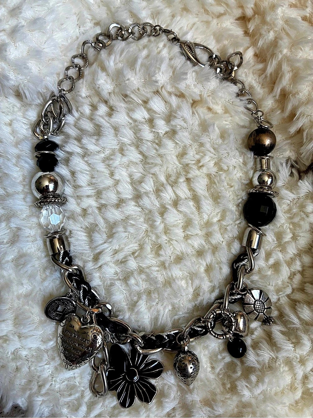 Black & Silver Charm Necklace